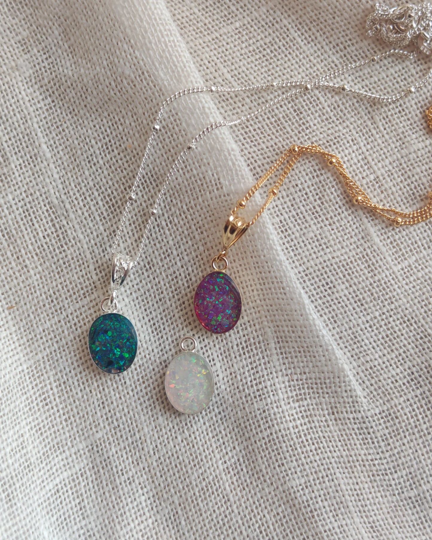 Pet hair memorial keepsake necklace.