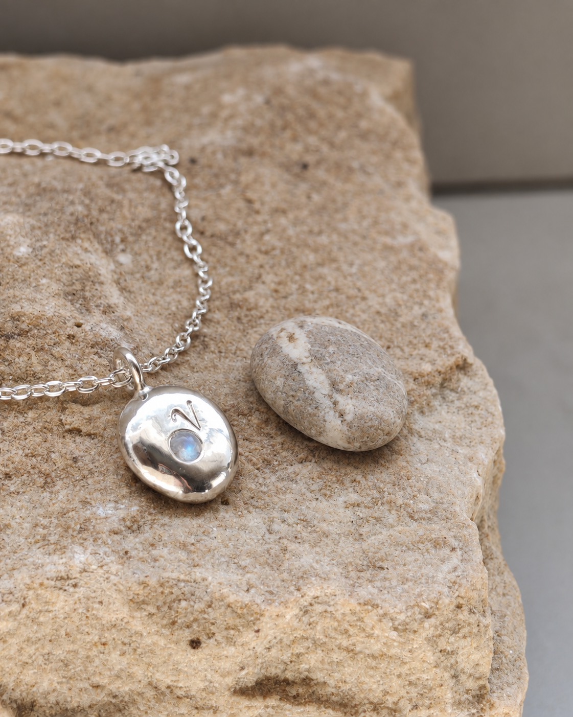 Personalised Pebble Birthstone Necklace - 3mm