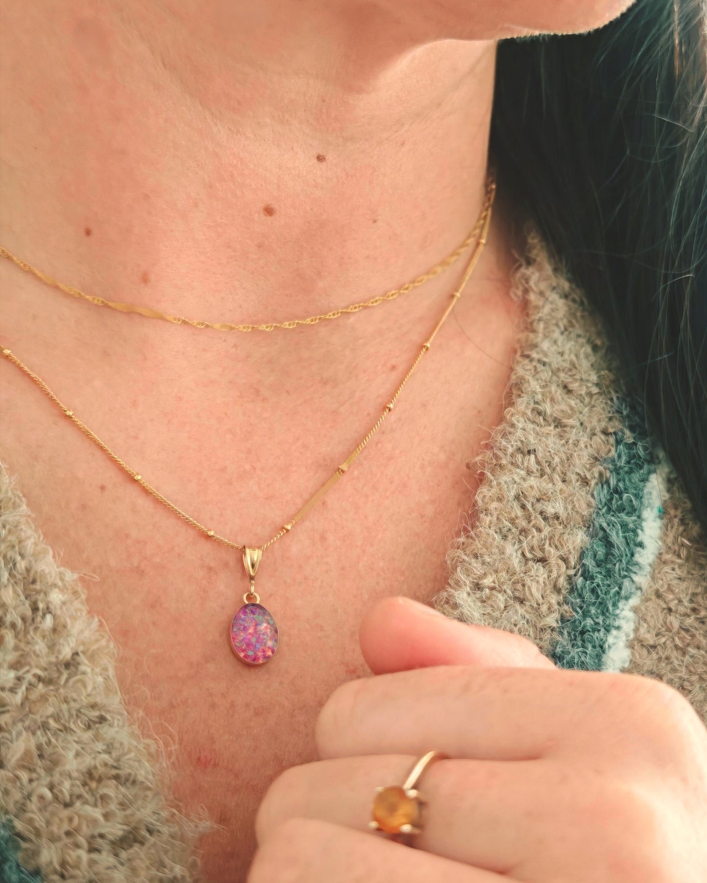 Crushed opal necklace