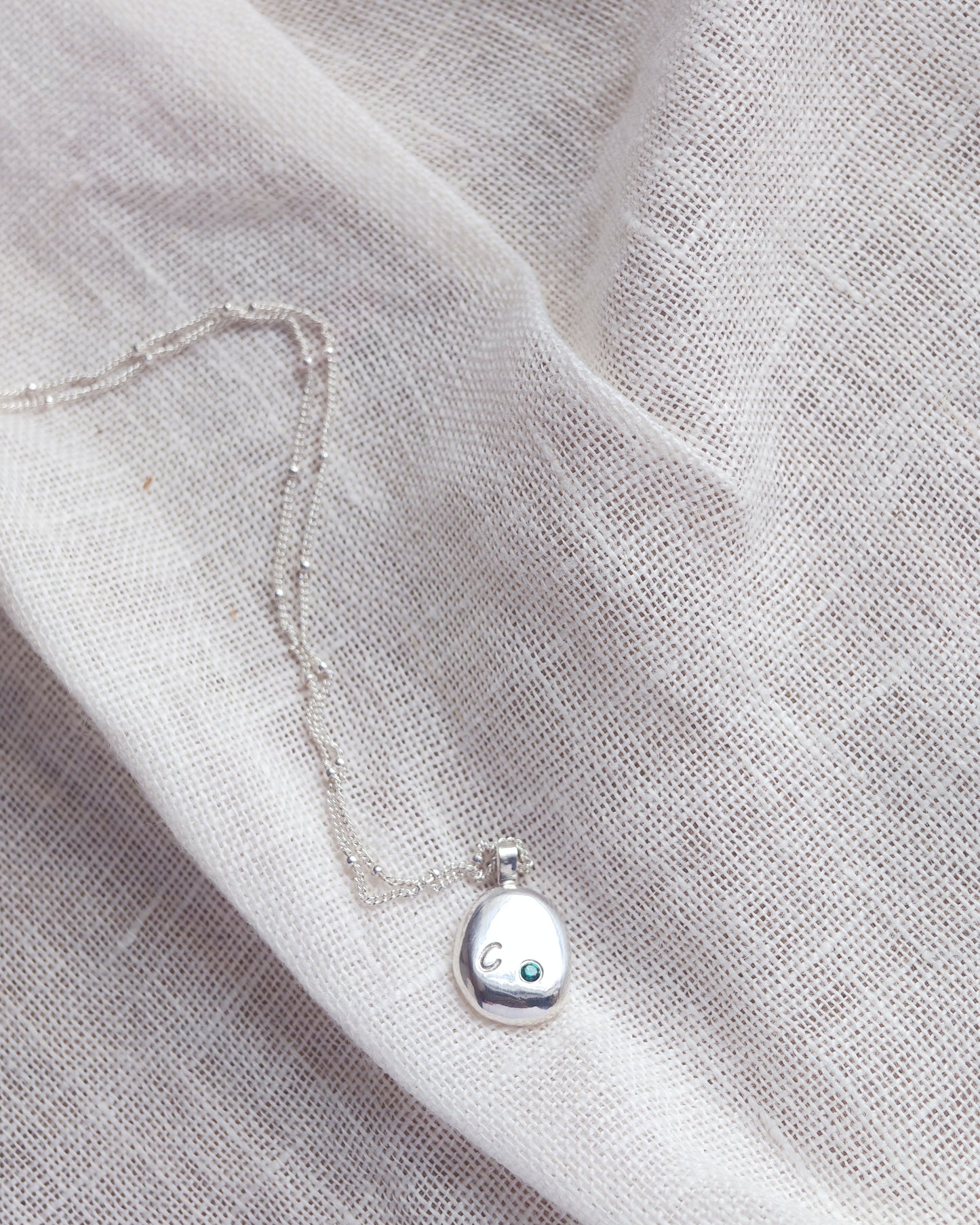 Recycled Silver Organic Necklace - Personalised