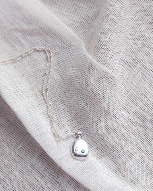 Recycled Silver Organic Necklace - Personalised