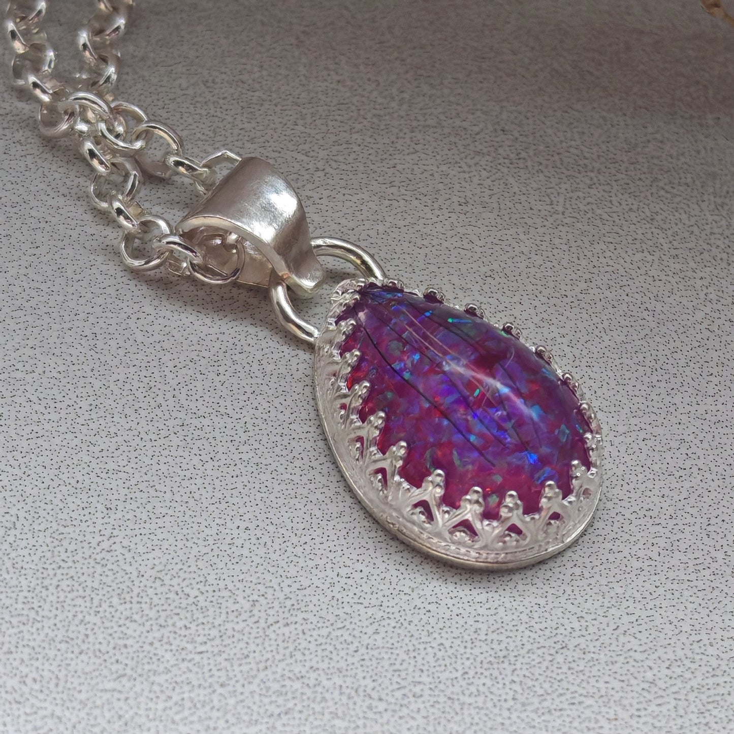 Pet hair memorial keepsake necklace.