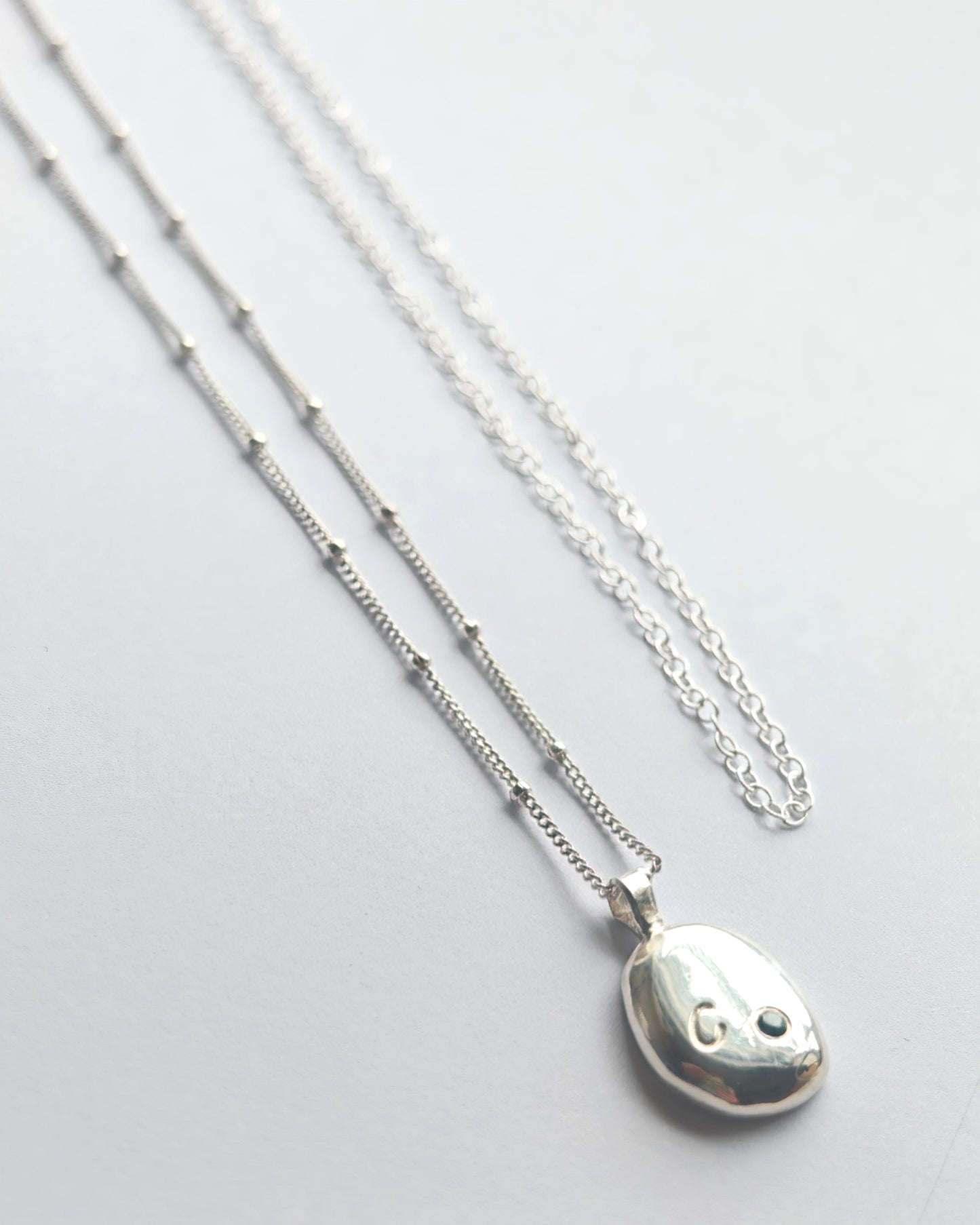 Recycled Silver Organic Necklace - Personalised