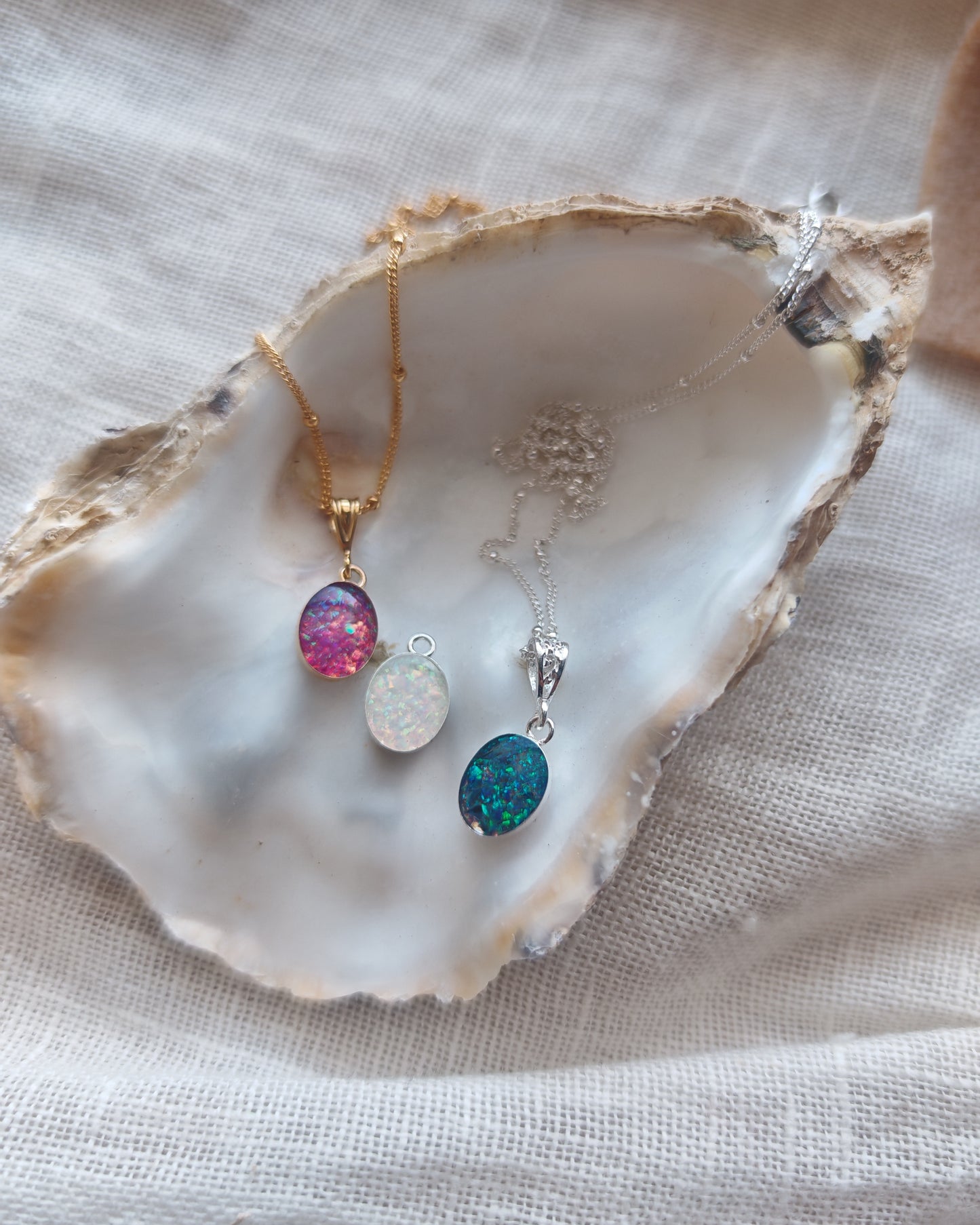 Crushed opal necklace