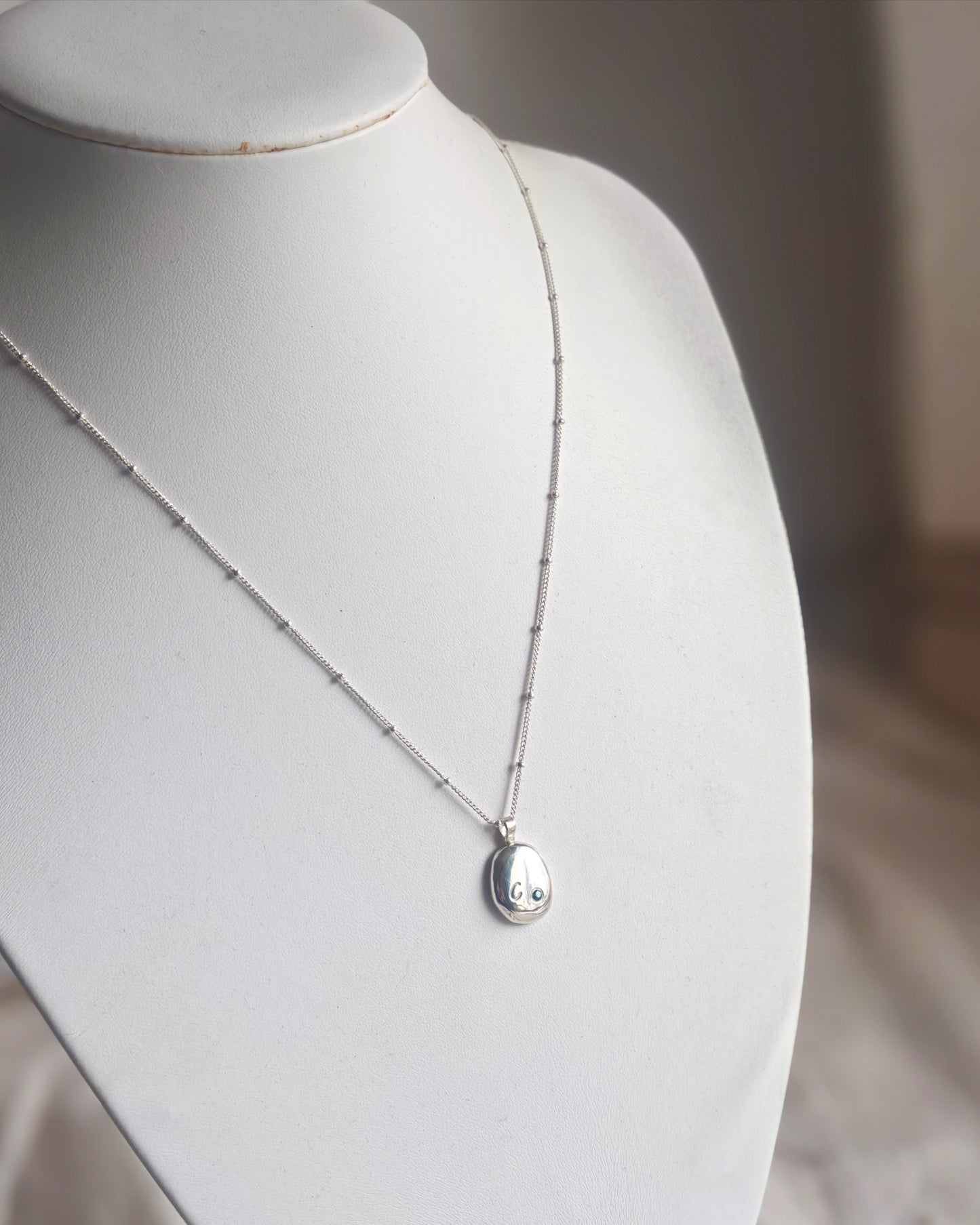 Recycled Silver Organic Necklace - Personalised