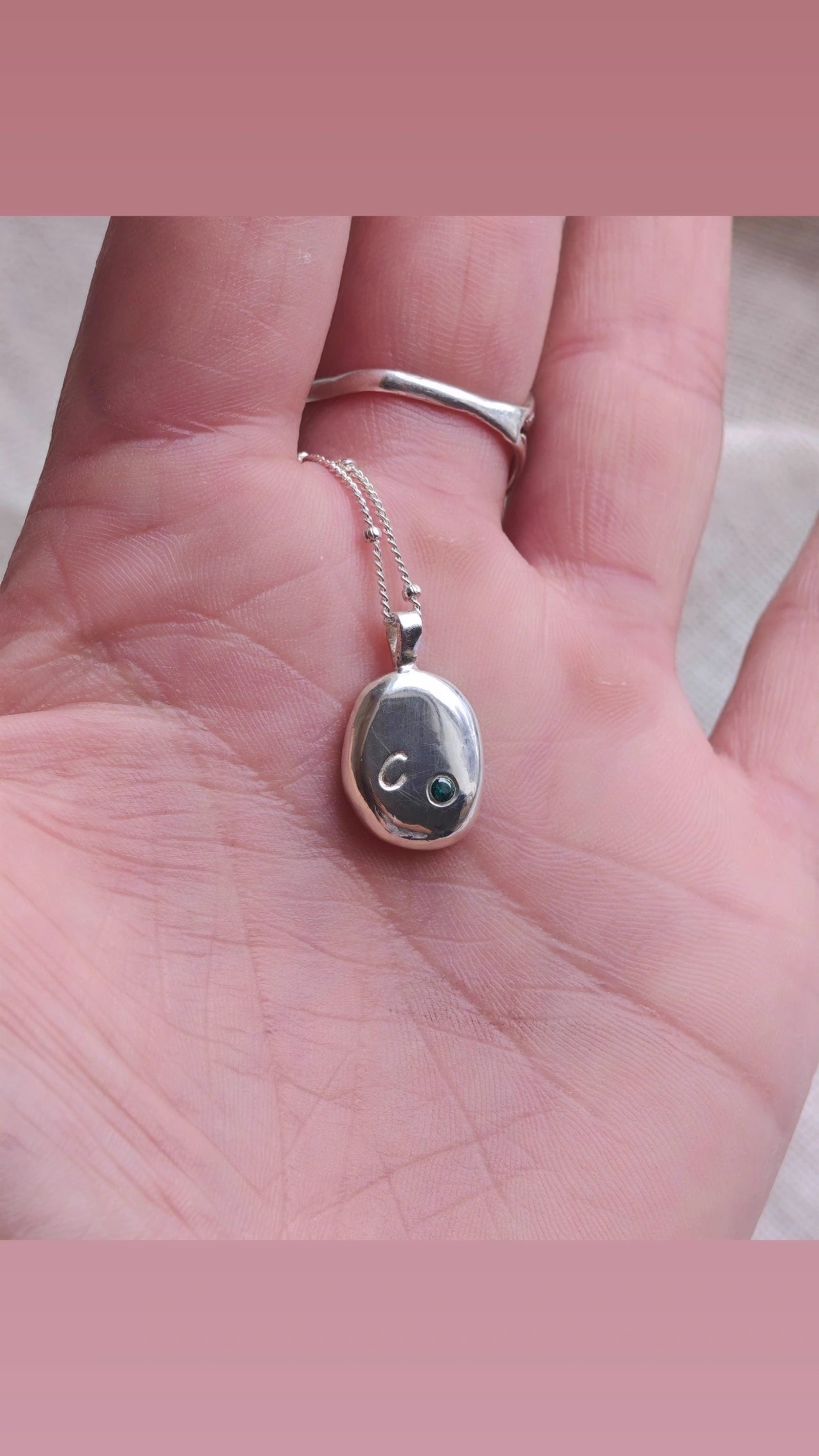 Recycled Silver Organic Necklace - Personalised