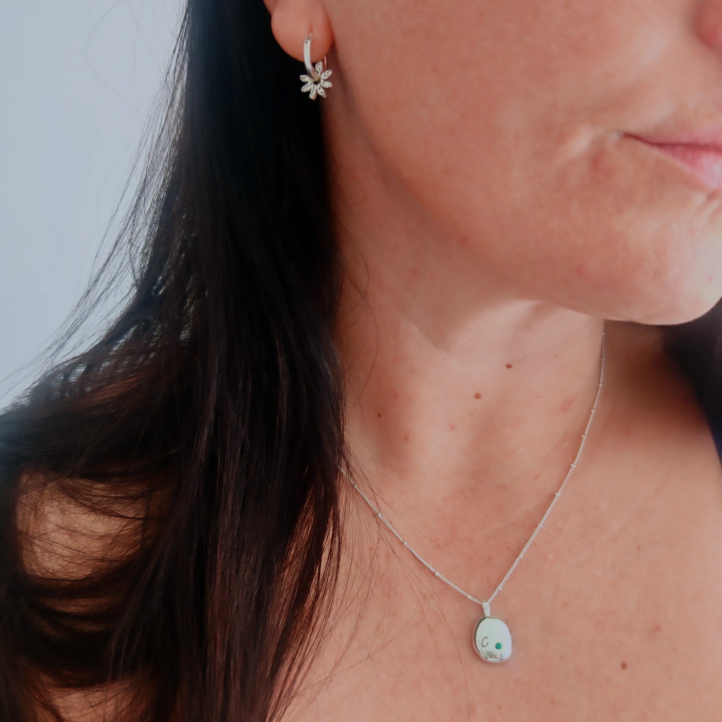 Recycled Silver Organic Necklace - Personalised