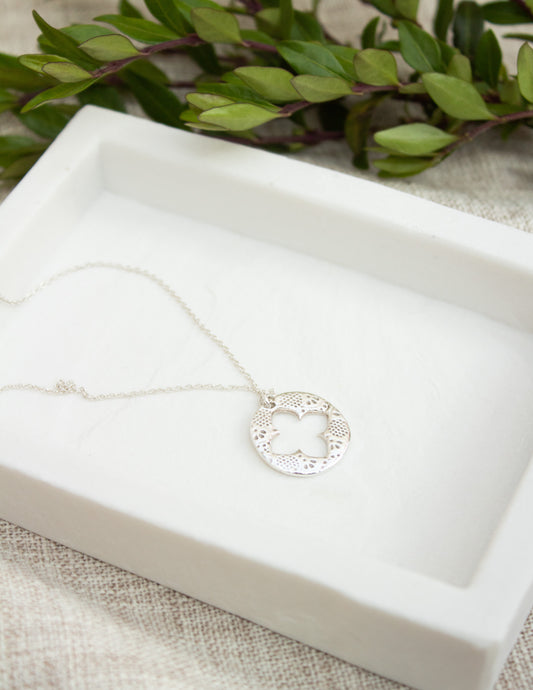 Trinity coin cutout necklace