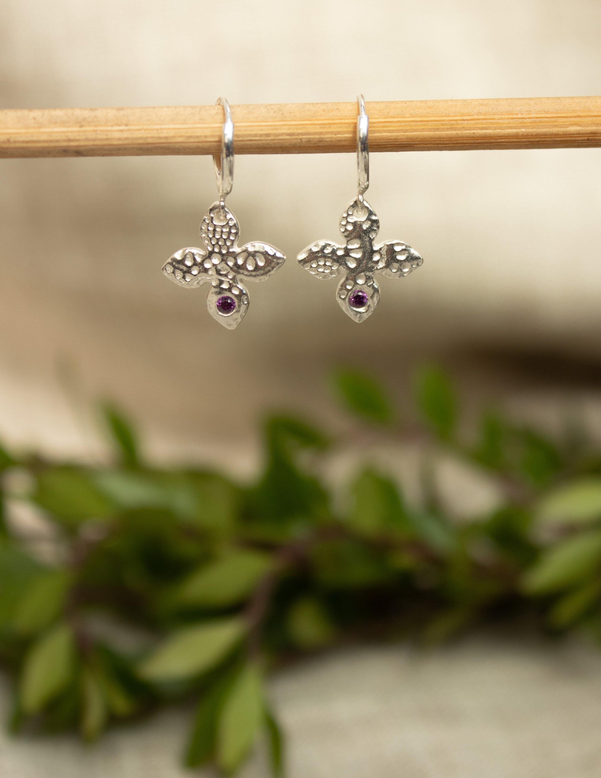 Trinity classic / low gemstone earrings - BlossomJewellery
