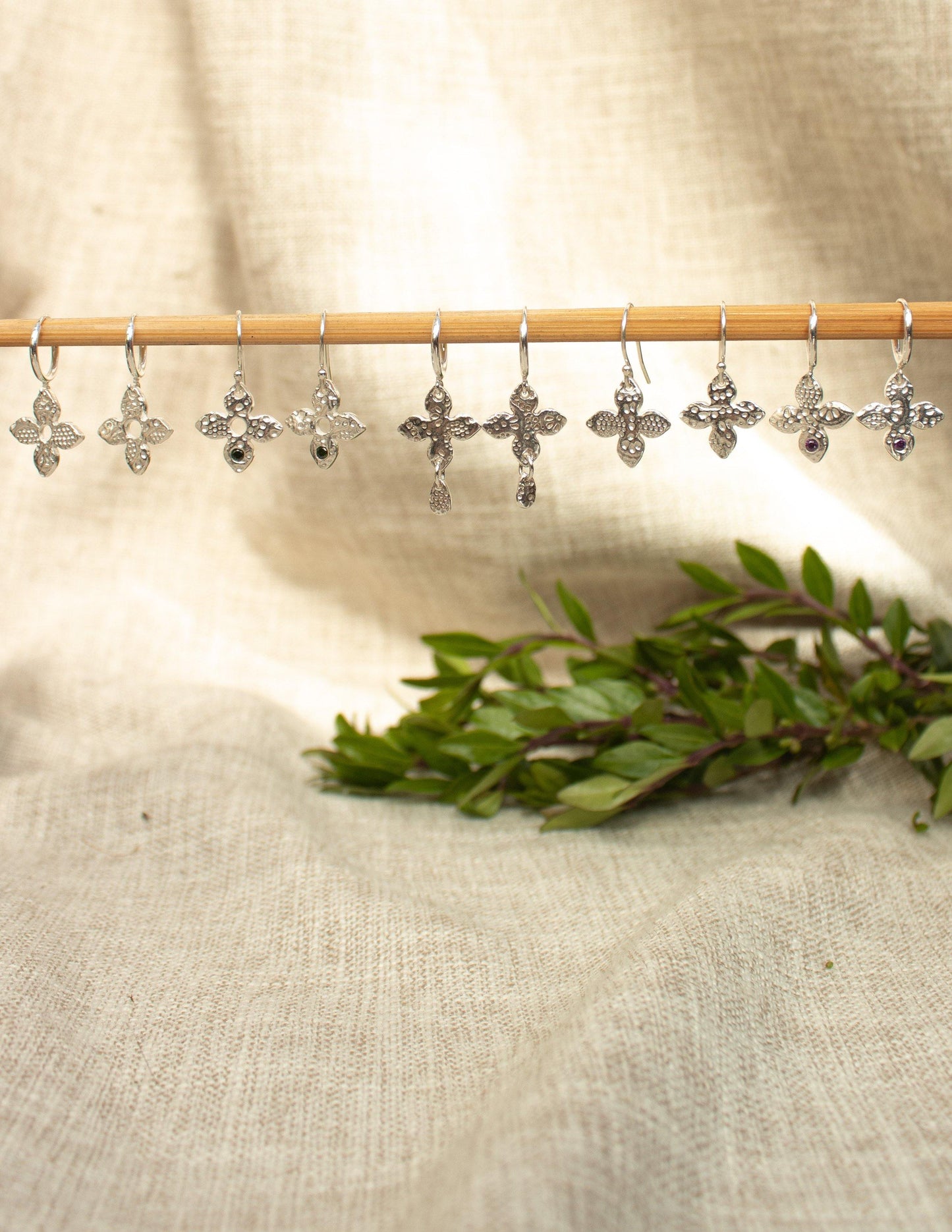 Trinity classic / low gemstone earrings - BlossomJewellery