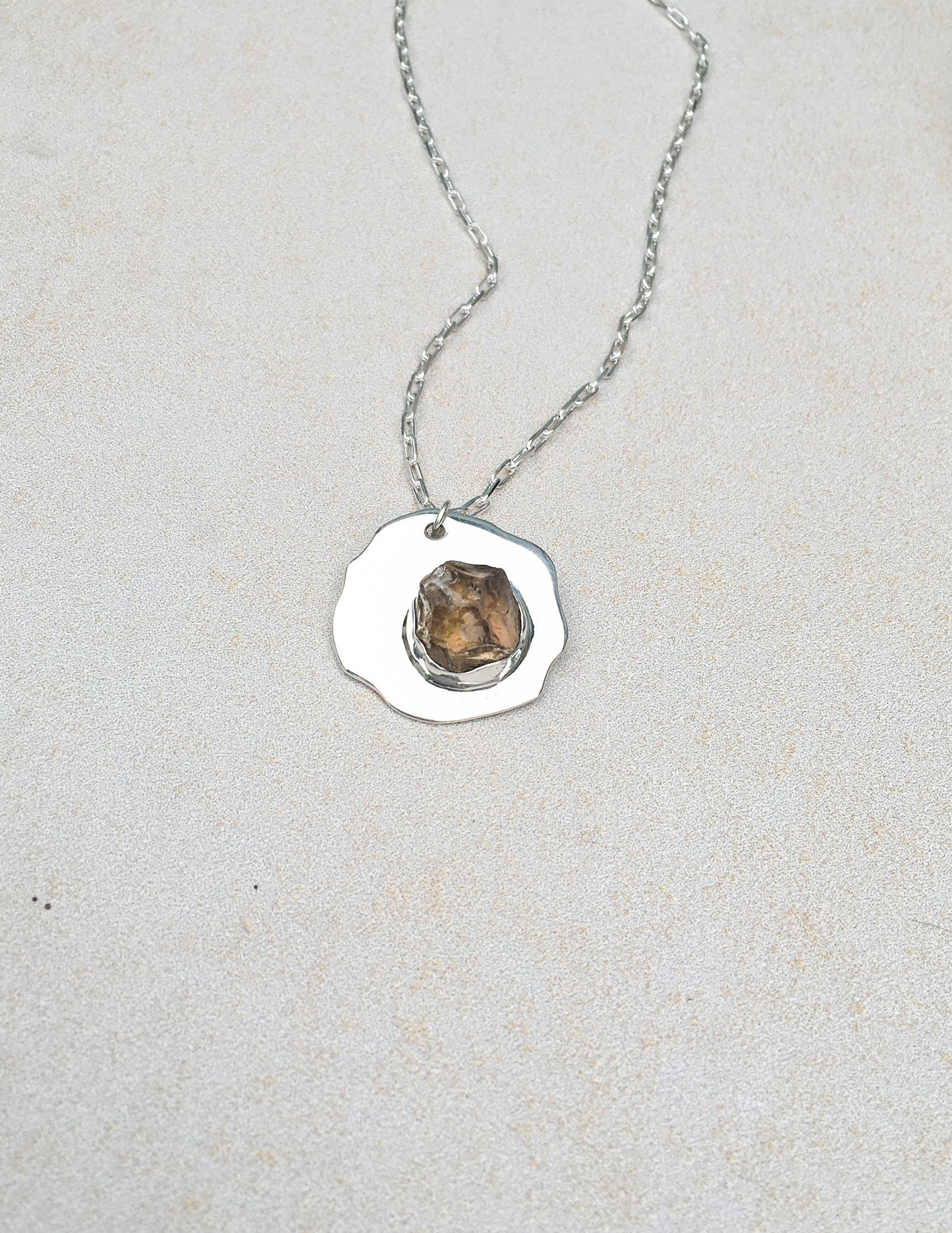 Organic Citrine crystal unisex necklace